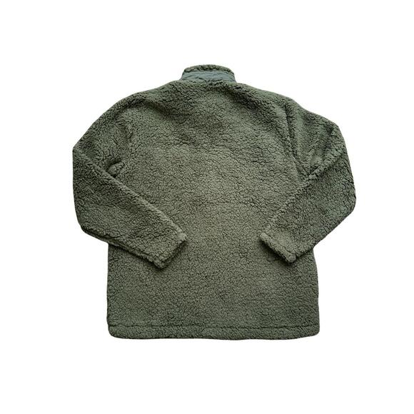 New Vintage Weatherproof Fleece Sherpa Jacket  1/4 Zip Size L Dark Green - Picture 5 of 5